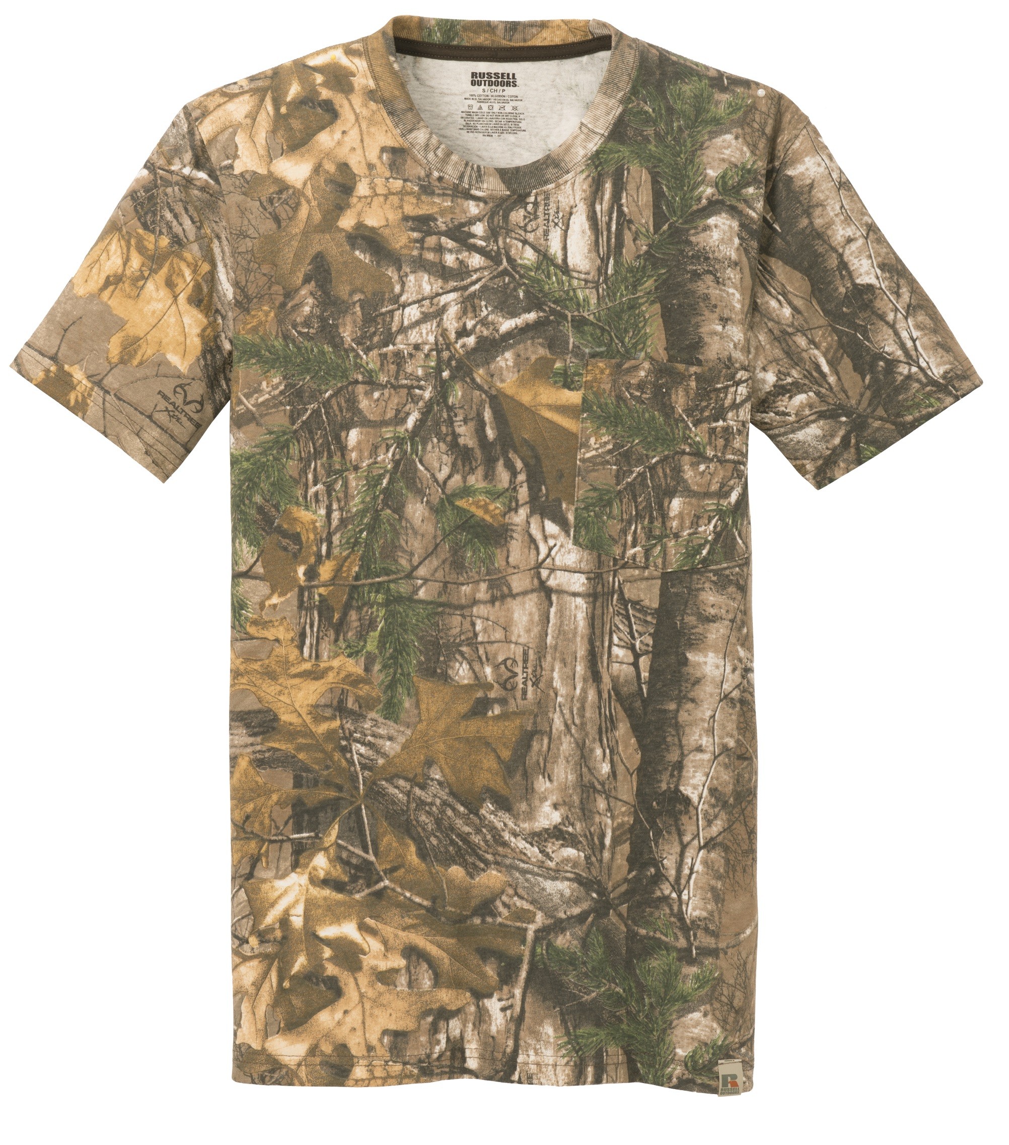 Realtree® 100% Cotton T-Shirt with Pocket - Camo - Wearable (Mexico ...
