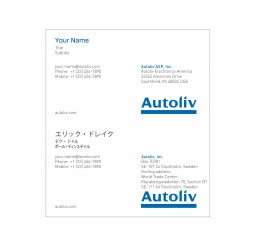 Business Card Autoliv America (English & Japanese)